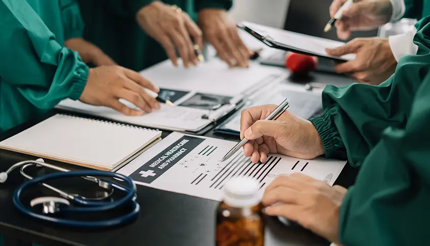 Clinical reviewers analyzing medical records for a legal case